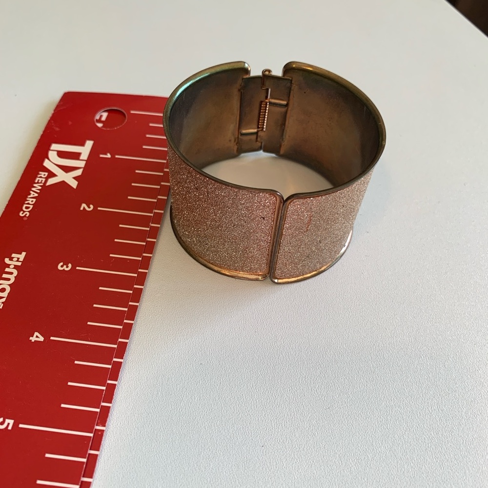 Vintage Gold Glitter Cuff Bracelet
